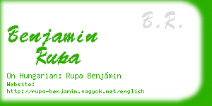 benjamin rupa business card